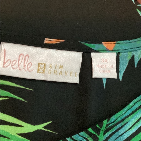 Belle by Kim Gravel Floral V-Neck Blouse Size 3X - Picture 5 of 8